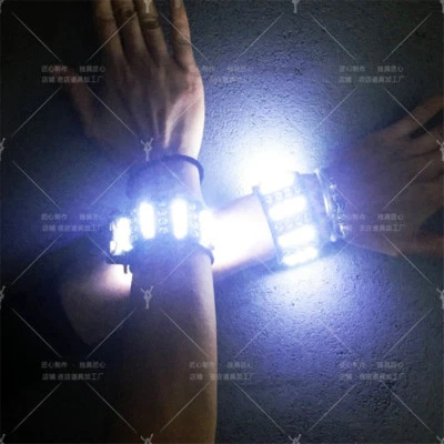 LED Wrist Band Bracelet Light Up Arm DJ Bar Stage Lighting Show Party KTV Props - Image 1 of 4