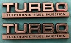 2 DODGE 600 LANCER SHADOW TURBO ELECTRONIC FUEL INJECTION EMBLEMS BADGES DECALS