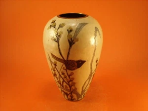 Vase Östlich Messing Emailliert Hand-Dekoriert - Picture 1 of 5