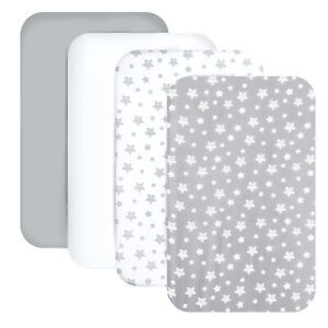Mini Portable Crib Sheets 4 Pack for Boys or Girls (38" X 24"), Compatible wi...