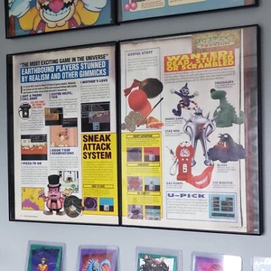 FRAMED Retro 1995 SNES Gioco Earthbound 2pg annuncio/poster 8*11 madre 2 arte da parete - Foto 1 di 6