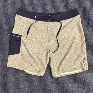 Dakine Board Shorts Mens Green Print Surf Beach Polyester Tribal - Picture 1 of 4