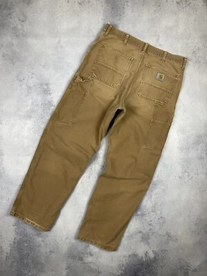 Pantalones de trabajo vintage Carhartt de una sola rodilla marrón envejecido ... - Imagen 1 de 4