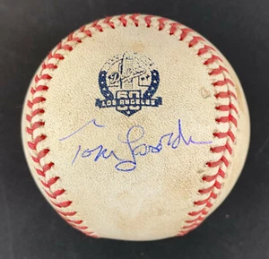 Tommy Lasorda Signed Game Used OML Baseball 4-15-2018 60 Year Logo Ball Auto PSA - Picture 1 of 5