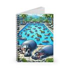 Spiral Notebook Ruled Line Hippos by the Swimming Pool on Sunny Day Design 2