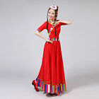 Chinese Tibetan Folk Long Skirts Costume Stage Dance Wear Performance Outfit