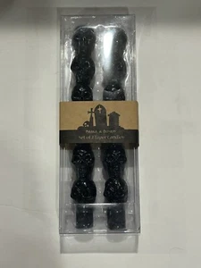 Calavera y Huesos Negro Gótico Calavera Velas Cónicas Halloween Elegante Decoración (2) Sellado - Imagen 1 de 11