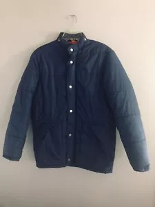 70’s 80s Vintage Sears Put On Shop Blue Teen Male Puffer Coat Jacket Size 20 - Picture 1 of 12