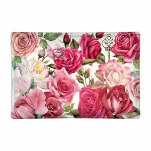 Michel Design Works Royal Rose Floral Glass Soap Dish Trinket Tray Candy Dish - Picture 1 of 2