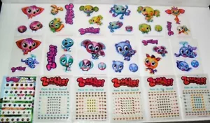 Zoobles Complete Master Set of (67) Items Stickers Nail Decals Earrings Erasers - Picture 1 of 4