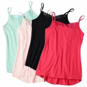 Ladies Camisoles 4 Pack - Hi-Low Hem - Coral, White, Black, Turquoise - Size 3X - Picture 1 of 1