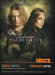 Camelot Jamie Campbell Bower Eva Verde 2011 Starz Serie de TV Publicidad Impresión - Imagen 1 de 3