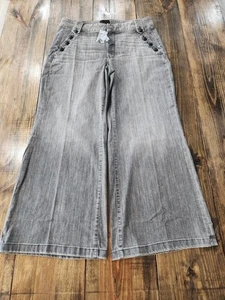 White House Black Market Gr. 18 High Rise Mariner Wide Leg Jeans Faded Black - Bild 1 von 15