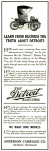 Pubblicità elettrica originale Detroit 1910 Carrozza Anderson. 55 miglia una carica - Foto 1 di 2
