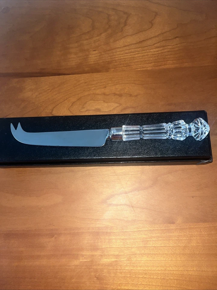 Cuchillo de queso de cristal Waterford “Lismore” de colección con hoja de acero inoxidable con caja Foto 1 de 4