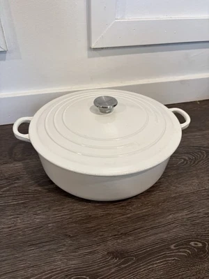 Le Creuset  Enameled Cast Iron Round Wide Dutch Oven, 6 3/4-Qt. White - Image 1 of 4