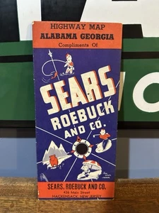1930s Sears Roebuck Road Map: Alabama Georgia USED - Picture 1 of 2