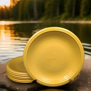 7 Gibson Everyday Housewares 11’’ Dinner Plate Stoneware Yellow - Picture 1 of 7