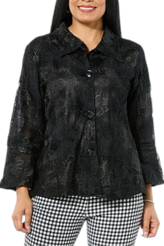 Chaqueta Antthony para mujer bordada novedad negra Foto 1 de 1