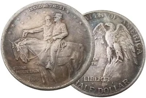 Moneta da mezzo dollaro 1925 Stone Mountain, moneta Morgan in regalo - Foto 1 di 6