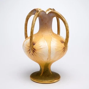 Paul Dachsel for Amphora Austria Organic Art Nouveau Four-Handled Porcelain Vase - Picture 1 of 10