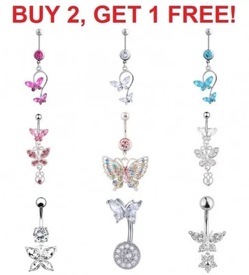 Barras para el vientre botón piercing barra colgante ombligo cuerpo joyería gema anillo plata regalo Foto 1 de 4