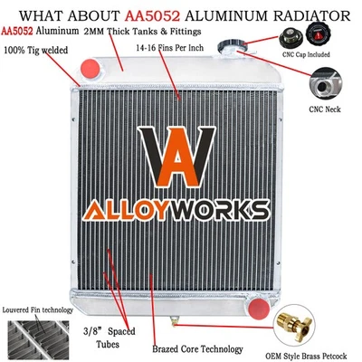 4-Row Aluminum Radiator Fits 1960~1966 Chevrolet C10,C20,C30 K10 K20 Suburban L6 Foto 1 de 4