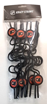 Vtg Philadelphia Flyers Plastic Krazy Straws NHL Pro Hockey Sports Party Gift - Image 1 of 4