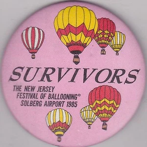 VINTAGE 3" PINBACK #38-050 - PUBLICIDAD - NEW JERSEY FESTIVAL OF BALLOONING - Imagen 1 de 1