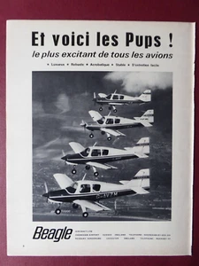 9/1968 PUB BEAGLE FLUGZEUG PUP AVION AIRCRAFT ORIGINAL FRANZÖSISCHE ANZEIGE - Bild 1 von 1