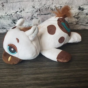 Peluche Mucca Cutetitos Taste Budditos marrone e bianco peluche 7" ferro di cavallo - Foto 1 di 8