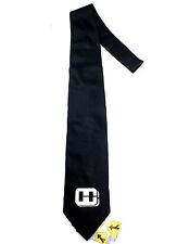New Solid Emblem Plug H C News Website NeckTie Suit Casual Formal Silk Tie Black
