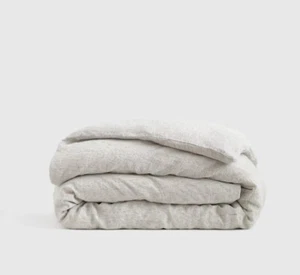Quince European Linen Gray/ White Mini Striped Duvet Cover! Full/ Queen! (954) - Picture 1 of 9