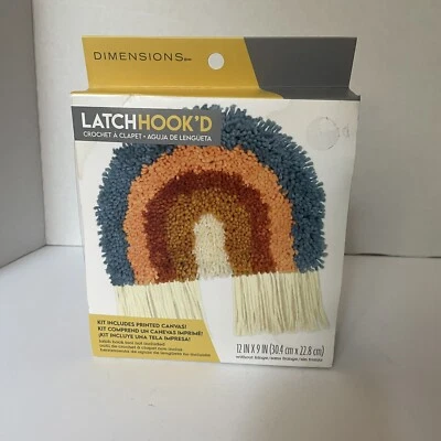 Dimensions Latch Hook’d Craft Kit Rainbow NIP 12x9 - Image 1 of 4