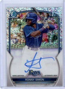 Ronny Simon 2023 1st Bowman Chrome autograph speckle refractor #'d 180/299 - Picture 1 of 4