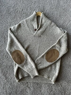 Suéter de lã vintage anos 80 anos 90 Y2K American Eagle xale colarinho Preppy eclético vovô - Imagem 1 de 4