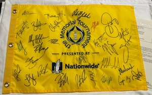 The Memorial Tournament Embroidered Flag Jsa Signed 20+ Signatures Phil Mickelso - Picture 1 of 5