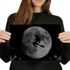 A4 BW - Spooky Witch Full Moon Halloween Cool Poster 29.7X21cm280gsm #41057