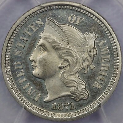 1871 Three Cent Nickel - PCGS PR 66 - Image 1 of 4