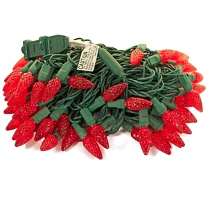 LED Christmas Lights Red 70 Bulb C6 Sets 35FT Green Cord Indoor Outdoor String - Picture 1 of 9