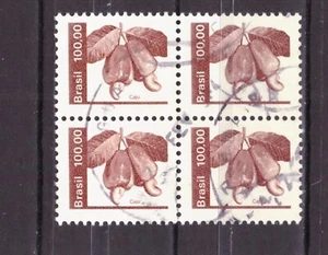 FRANCOBOLLI Brasile Brasil 1981 Serie Ordinaria Piante 100 C. QUARTINA YV1494 ° - Bild 1 von 1