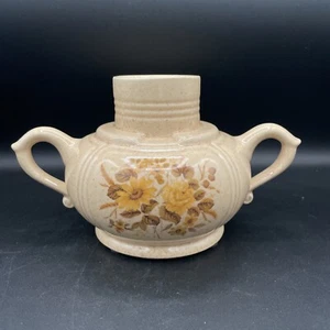 Vintage McCoy Candle Hurricane Lamp - Yellow Sunflower Rose Design - Picture 1 of 7