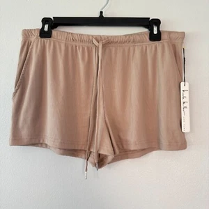 NWT! Nicole Miller Women's Sz M Shorts Ribbed Pajama Shorts Nude Soft *** - Picture 1 of 5