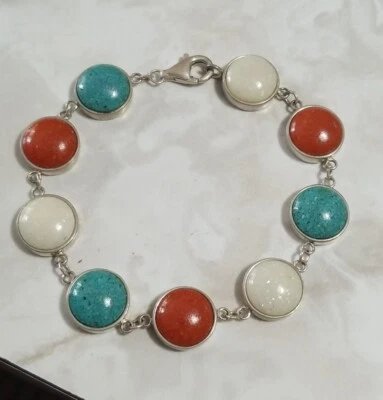 Pulsera QVC Coleman Black Hills CCO-Coral plata esterlina imán magnético Foto 1 de 4