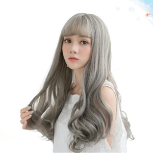 Woman Curly Wig Woman Hair Wig Cosplay Front Gray Wig Girls Hair Cover - Picture 1 of 11