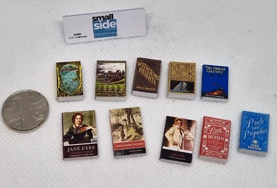 Dolls House 1:12 scale Handmade Miniature Classics Books x 10 - 3D Printed
