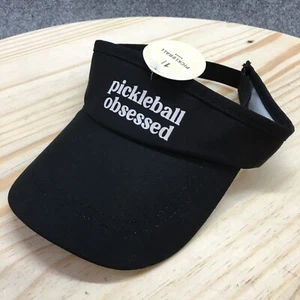 Sombrero visera Pickleball obsesionado para hombre negro OS ala curva logotipo bordado NUEVO - Imagen 1 de 10