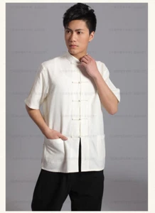 Traje de Kung Fu Jackie Chan estilo tradicional chino BLANCO Camisa Tai Chi Liquidación - Imagen 1 de 2