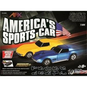 NEW AFX America's Sports Car Chevy Corvette 32-Ft Mega G+ HO Slot Car Track Set - Picture 1 of 7