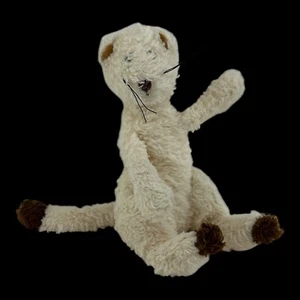 2000 Jellycat Miniature Pom Pom Cat 5.25" Beige Sitting Plush Toy W14OYF VTG - Picture 1 of 8
